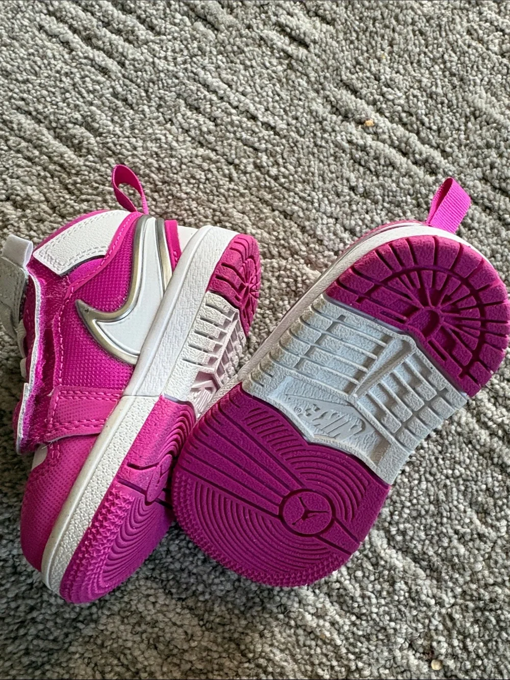 Nike Kids White and Hot Pink High-Top Sneakers